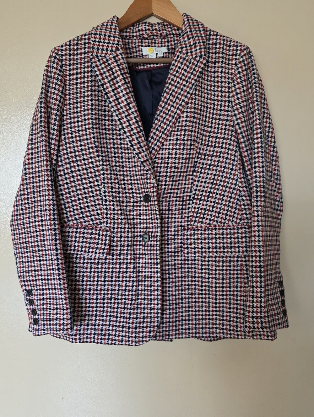 Boden Brighton Wool Blend Check Blazer US 12 Quiet Luxury Heritage Old Money
